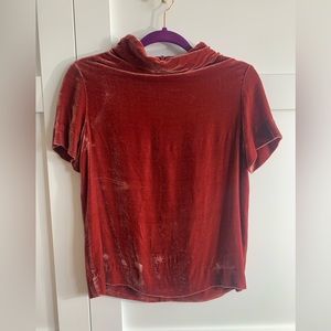 COS Mulberry silk blend velvet blouse